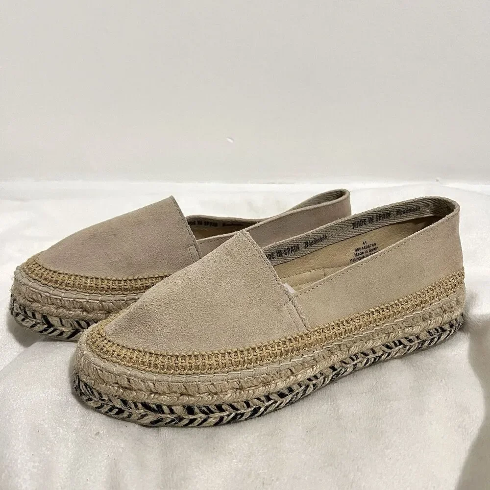 Free People Eden Double Stack Espadrilles Shoes Size 41 / US 10 Beige Bohemian